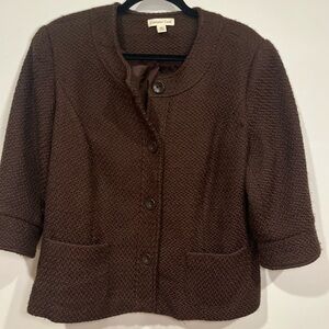 Coldwater Creek Textured Brown Blazer